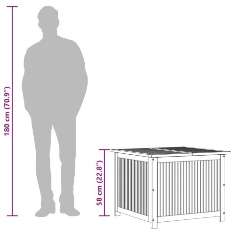 Skrzynia ogrodowa, 75x75x58 cm, drewno akacjowe