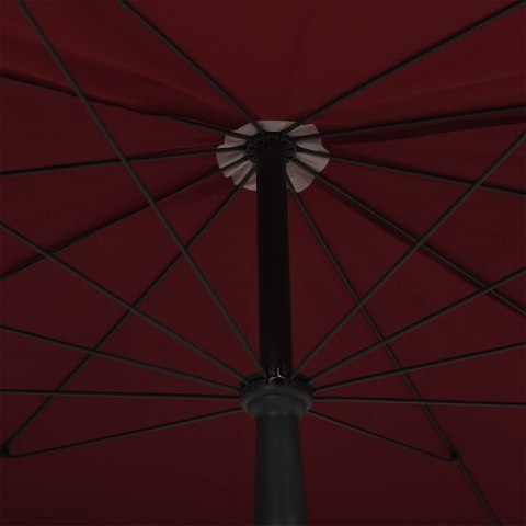 Parasol ogrodowy na słupku, 200x130 cm, bordowy