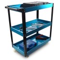 Wózek na kółkach na narzędzia organizer mobilny niebieski z uchwytem