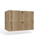 SZAFKA POD UMYWALKĘ TIGO 80 2S DĄB EVOKE 2 SZUFLADY RYFLOWANY FRONT WISZĄCA