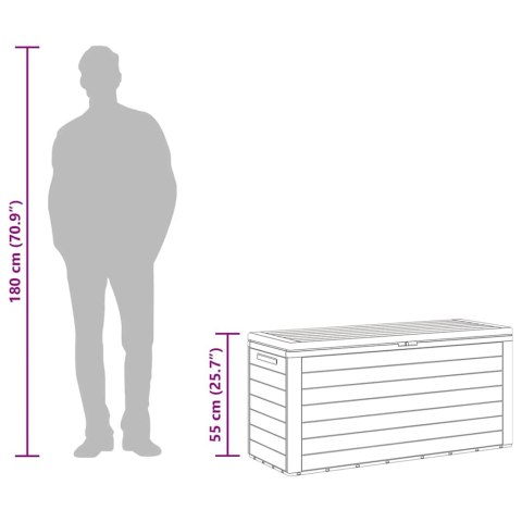 Skrzynia ogrodowa, brązowa, 78 x 44 x 55 cm