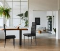 Zestaw krzeseł do jadalni salonu z ekoskóry 4 sztuki wysokie oparcie czarne ModernHome