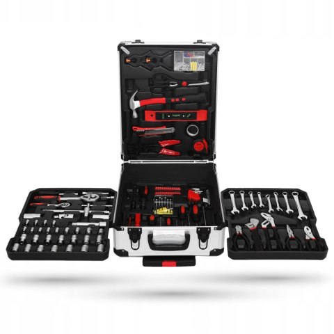 Duży zestaw narzędzi walizka narzędziowa na kółkach 189 elementów klucze wkrętaki bity