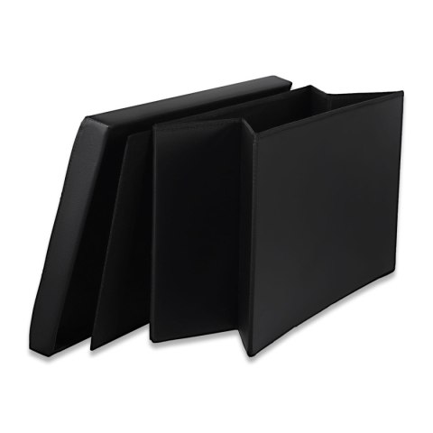 Pufa ze schowkiem siedzisko skrzynia otwierana 80x40 cm pikowana czarna