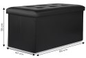 Pufa ze schowkiem siedzisko skrzynia otwierana 80x40 cm pikowana czarna