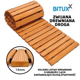 ŚCIEŻKA OGRODOWA Z DRZEWA CEDROWEGO 250CM X75CM BITUXX ZWIJANA DO OGRODU DRÓŻKA