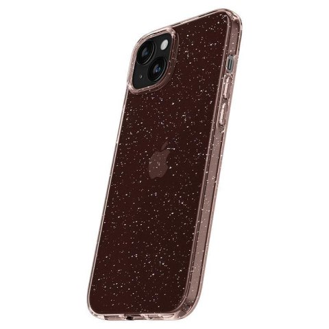 Etui case na iPhone 15 Plus Liquid Crystal Glitter - różowo przezroczyste
