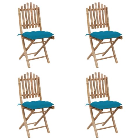 5-cz. zestaw składanych mebli ogrodowych z poduszkami, bambus