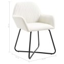 Krzesła do jadalni, 2 szt., kremowe, tapicerowane tkaniną