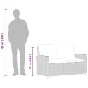 2-osobowa sofa ogrodowa z poduszkami, czarna, 124 cm, rattan PE