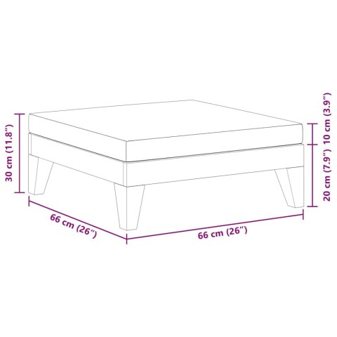 Moduł podnóżka, ciemnoszara poduszka, drewno akacjowe