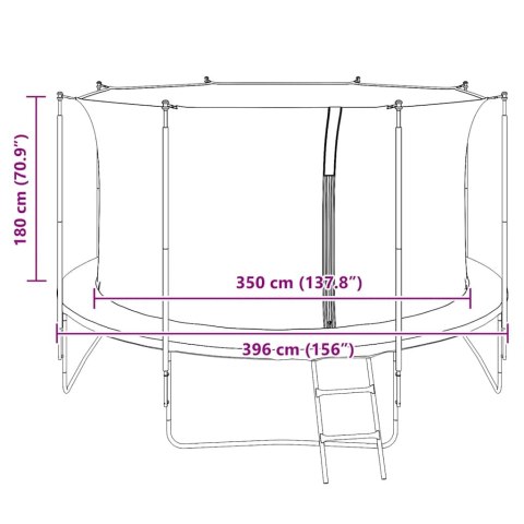 Siatka zabezpieczająca do okrągłej trampoliny, 3,96 m