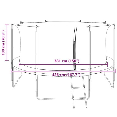 Siatka zabezpieczająca do okrągłej trampoliny, 4,26 m