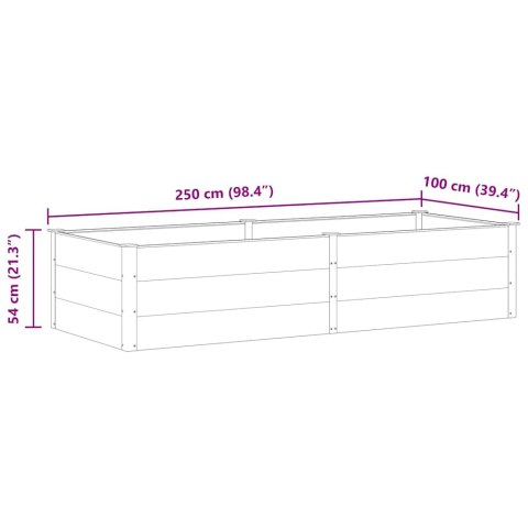 Podwyższona donica ogrodowa, 250 x 100 x 54 cm, WPC, szara