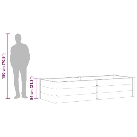 Podwyższona donica ogrodowa, 250 x 100 x 54 cm, WPC, szara