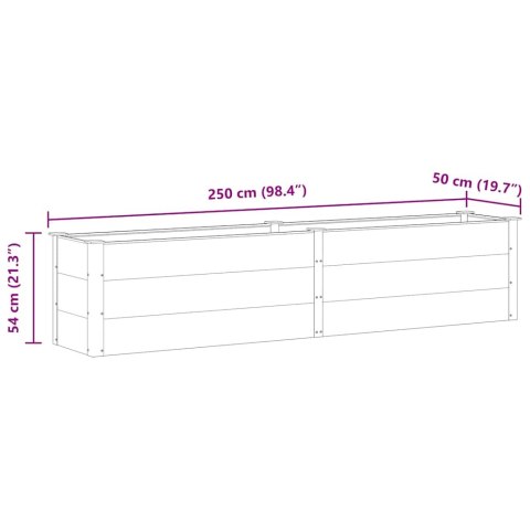 Podwyższona donica ogrodowa, 250 x 50 x 54 cm, WPC, szara