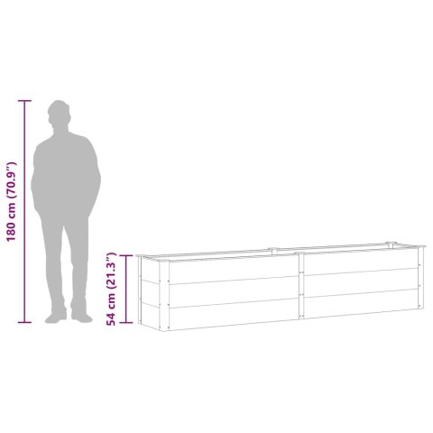 Podwyższona donica ogrodowa, 250 x 50 x 54 cm, WPC, szara