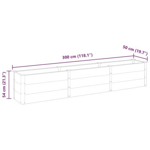 Podwyższona donica ogrodowa, 300x50x54 cm, WPC, szara
