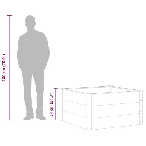 Podwyższona donica ogrodowa, WPC, 100x100x54 cm, szara