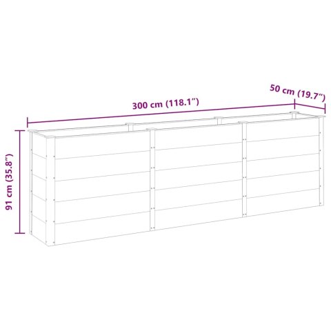 Podwyższona donica ogrodowa, szara, 300 x 50 x 91 cm, WPC
