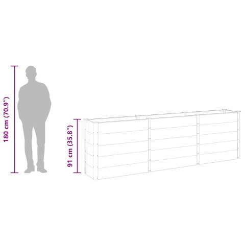 Podwyższona donica ogrodowa, szara, 300 x 50 x 91 cm, WPC