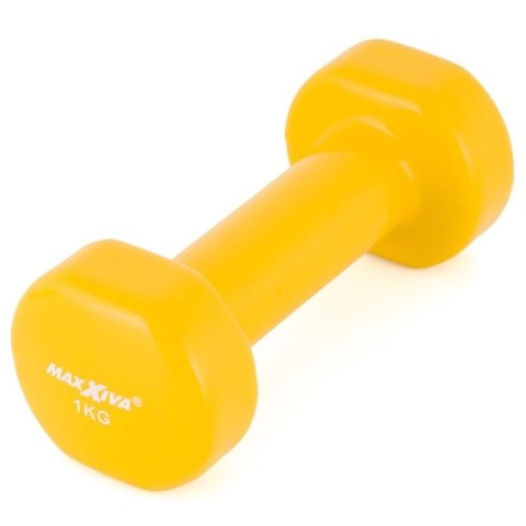 MAXXIVA Zestaw hantli winylowych 2 x 1 kg, żółty