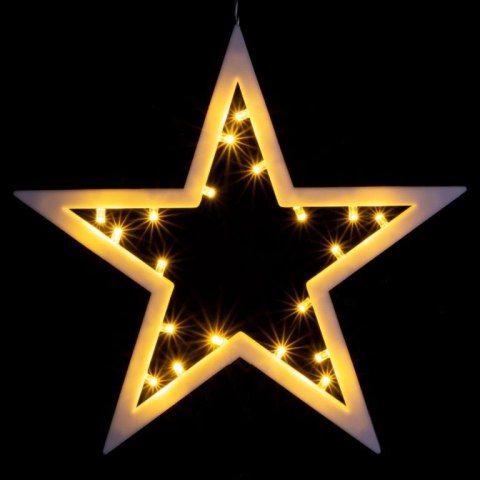 Świąteczna dekoracja - gwiazda, 20 LED, ciepła biel