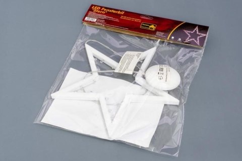 Świąteczna dekoracja - gwiazda, 20 LED, ciepła biel