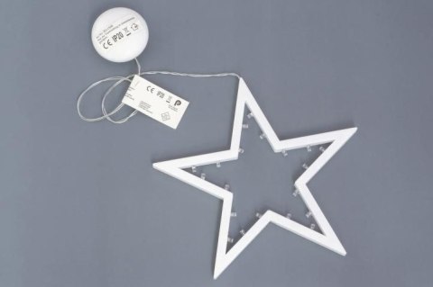 Świąteczna dekoracja - gwiazda, 20 LED, ciepła biel