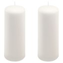 Zestaw świec słupkowych, 20 cm, Ø 7,5 cm, biały, 2 szt.