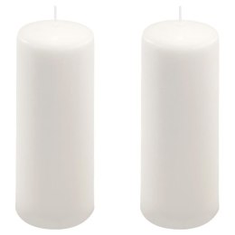 Zestaw świec słupkowych, 20 cm, Ø 7,5 cm, biały, 2 szt.