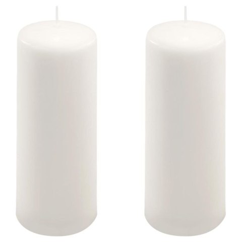 Zestaw świec słupkowych, 20 cm, Ø 7,5 cm, biały, 2 szt.