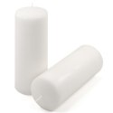 Zestaw świec słupkowych, 20 cm, Ø 7,5 cm, biały, 2 szt.