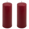 Zestaw świec słupkowych 20 cm Ø 7,5 cm, bordowy, 2 szt.