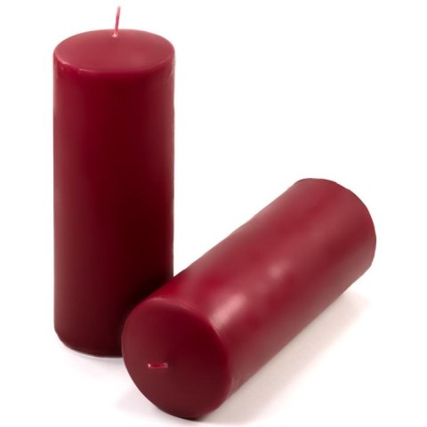 Zestaw świec słupkowych 20 cm Ø 7,5 cm, bordowy, 2 szt.