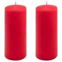 Zestaw świec słupkowych, 20 cm, Ø 7,5 cm, czerwona, 2 szt