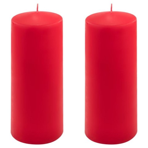 Zestaw świec słupkowych, 20 cm, Ø 7,5 cm, czerwona, 2 szt