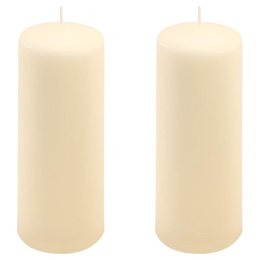 Zestaw świec słupkowych, 20 cm, Ø 7,5 cm, kremowy, 2 sztuki.
