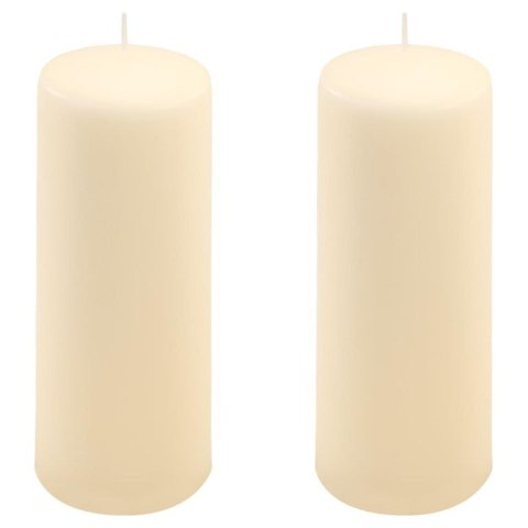 Zestaw świec słupkowych, 20 cm, Ø 7,5 cm, kremowy, 2 sztuki.
