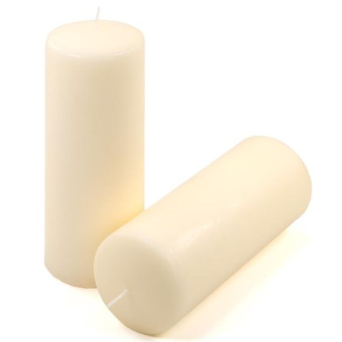 Zestaw świec słupkowych, 20 cm, Ø 7,5 cm, kremowy, 2 sztuki.