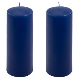 Zestaw świec słupkowych, 20 cm, Ø 7,5 cm, niebieski, 2 szt
