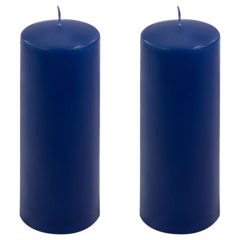 Zestaw świec słupkowych, 20 cm, Ø 7,5 cm, niebieski, 2 szt