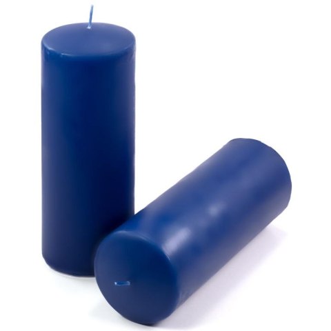 Zestaw świec słupkowych, 20 cm, Ø 7,5 cm, niebieski, 2 szt