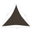 Żagiel przeciwsłoneczny, 160 g/m², brązowy, 3,6x3,6x3,6m, HDPE