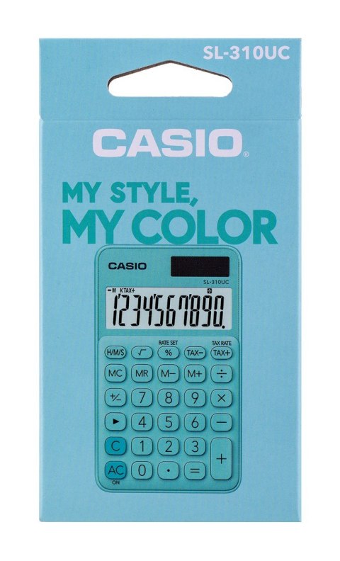 CASIO Kalkulator kieszonkowy SL-310UC-GN BOX, 10-cyfrowy, 70x118mm, kartonik, zielony