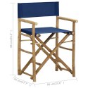 Składane krzesła reżyserskie 2 szt., niebieskie, bambus/tkanina