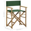 Składane krzesła reżyserskie, 2 szt., zielone, bambus i tkanina