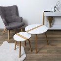 Zestaw 2 stolików kawowych Paraiba biały/naturalny