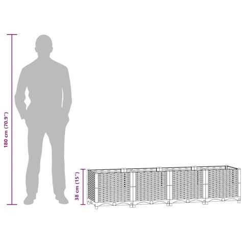 Donica do podniesionej rabaty, 160x40x38 cm, polipropylen