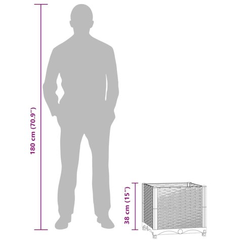 Donica do podniesionej rabaty, 40x40x38 cm, polipropylen